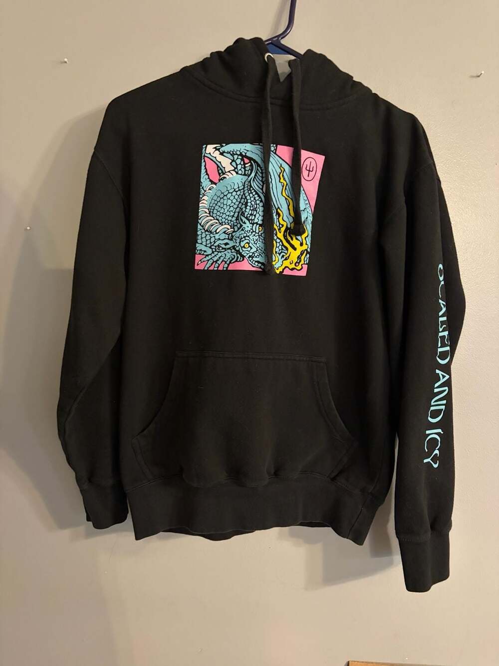 Twenty One Pilots Scaled and Icy Shy Away Dragon Hoodie RARE Size small
